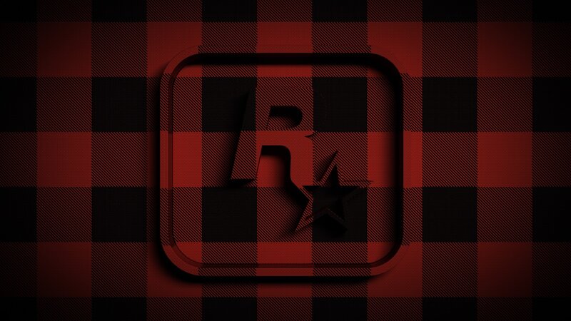 Rockstar Games Logo — Red, Dark, Digital Art