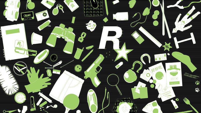 Rockstar Games logo with items