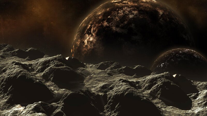 Rocky Alien Landscape — Brown, Dramatic