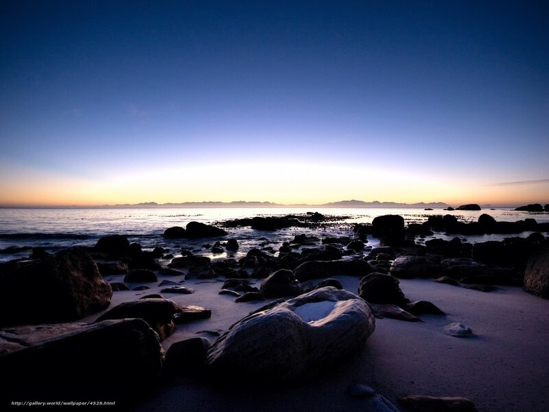 Rocky beach at dawn