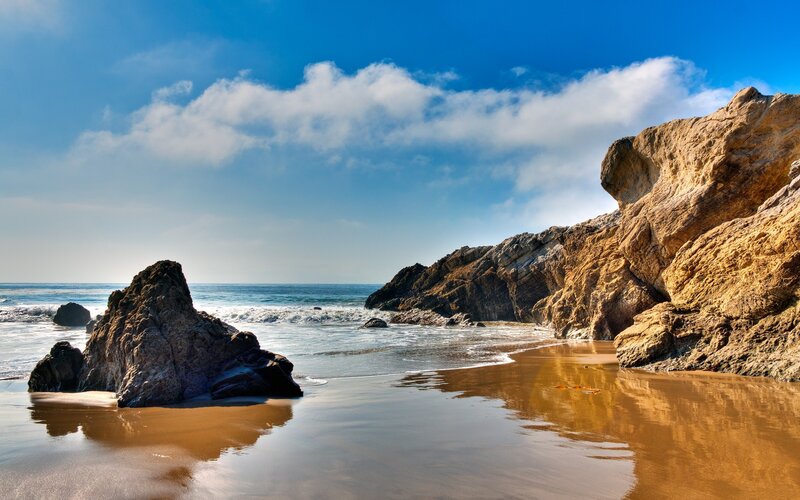 Rocky Beach at Ocean — Blue, Serene, Afternoon