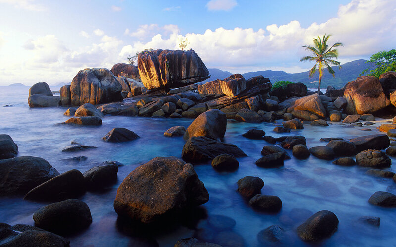 Rocky Beach at Sunrise — Blue