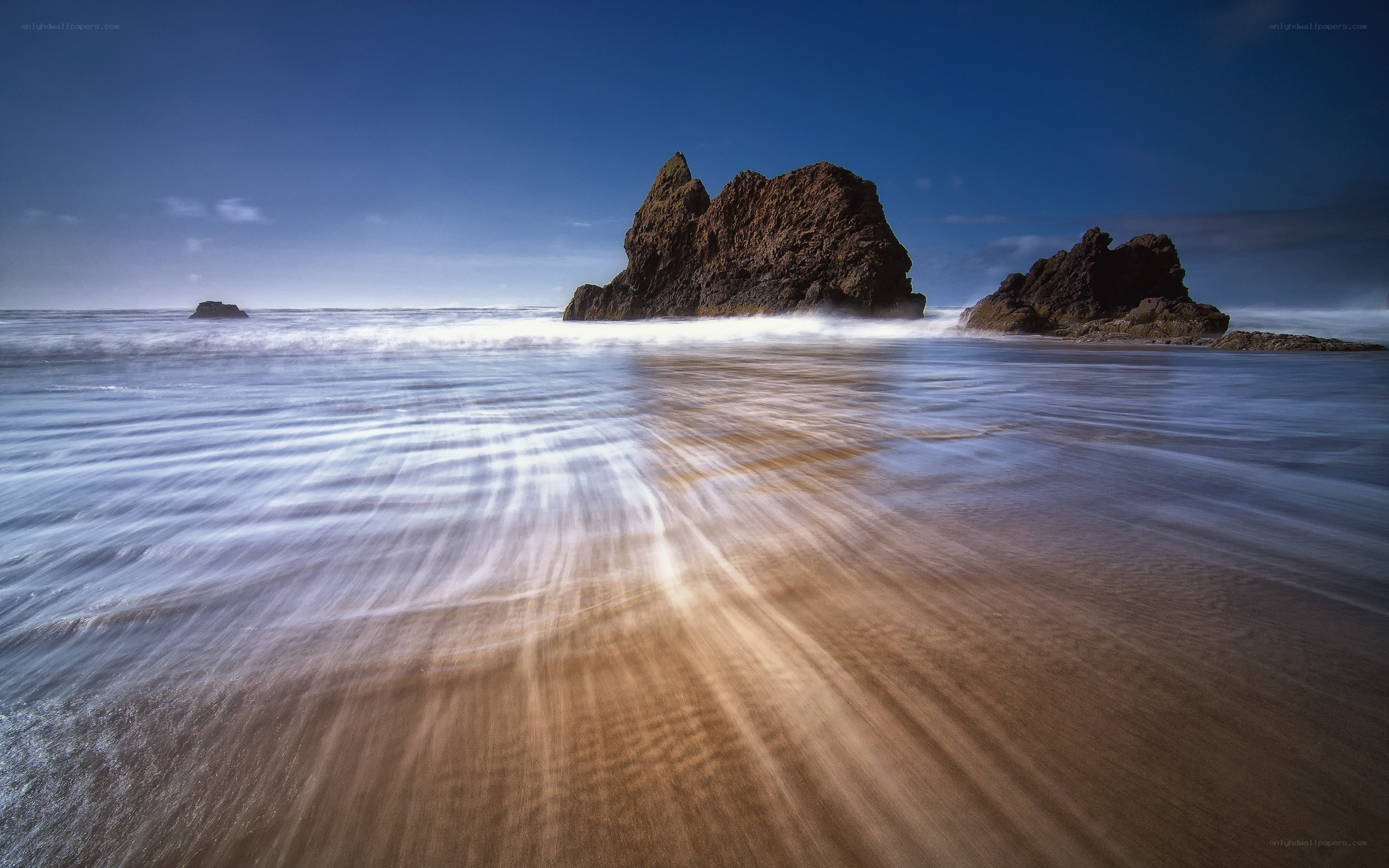 Rocky beach at sunset