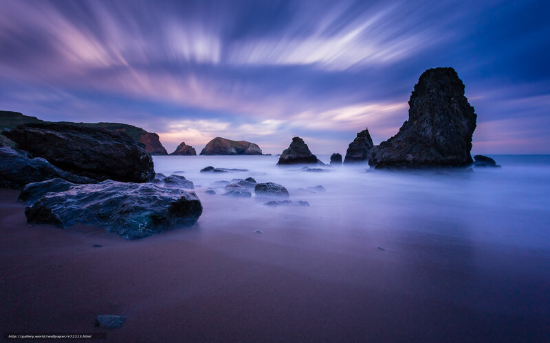 Rocky Beach at Twilight — Blue