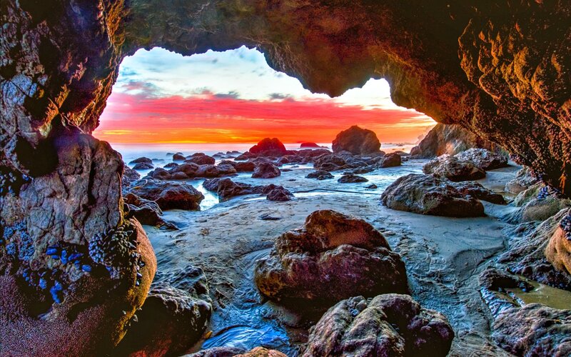 Rocky Beach Cave View