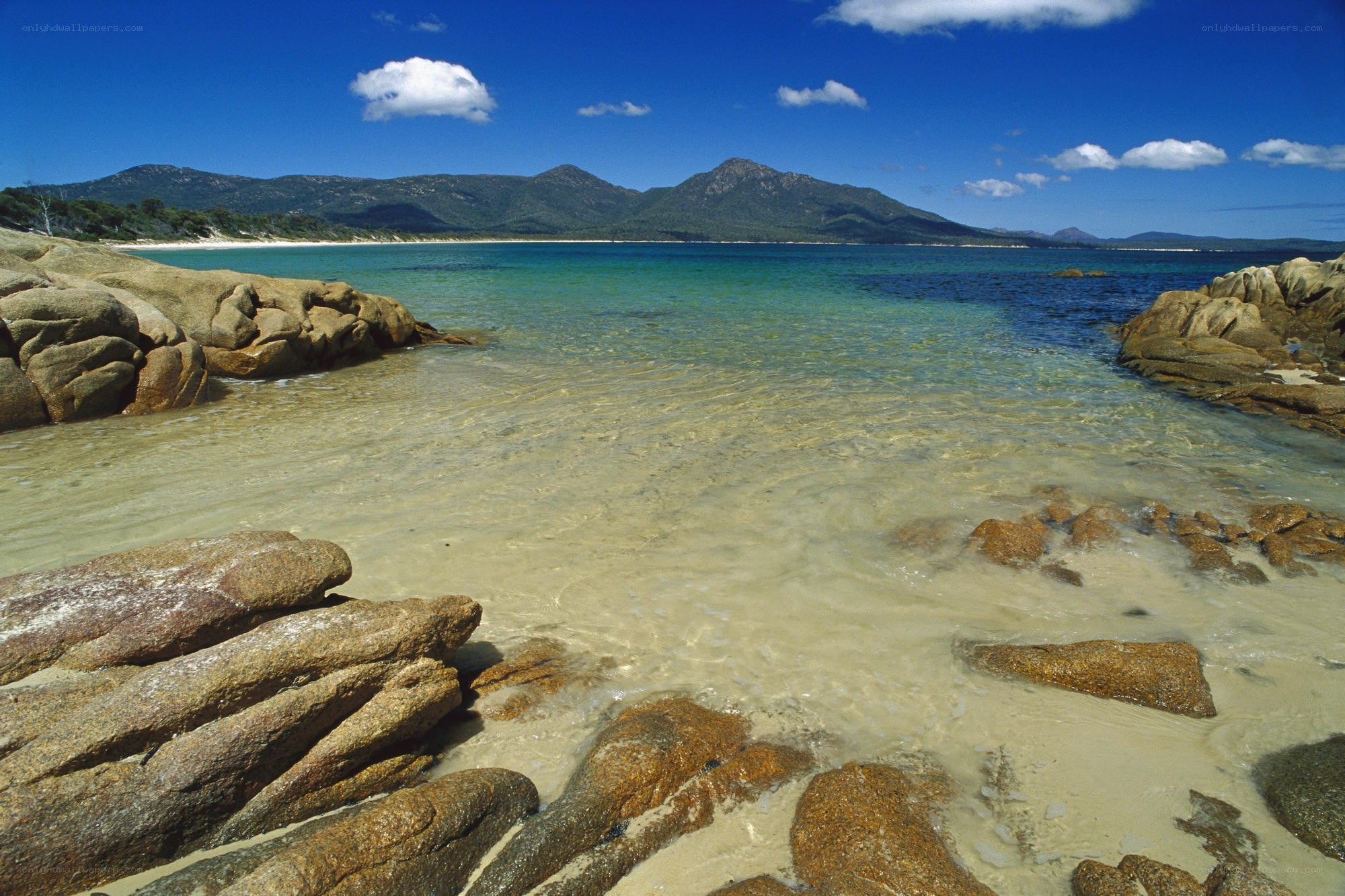 Rocky beach with clear water