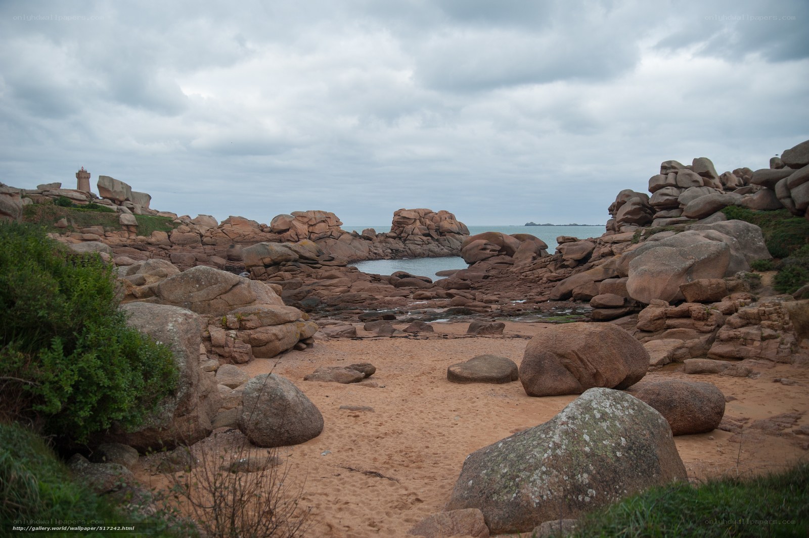 rocky beach with lighthouse