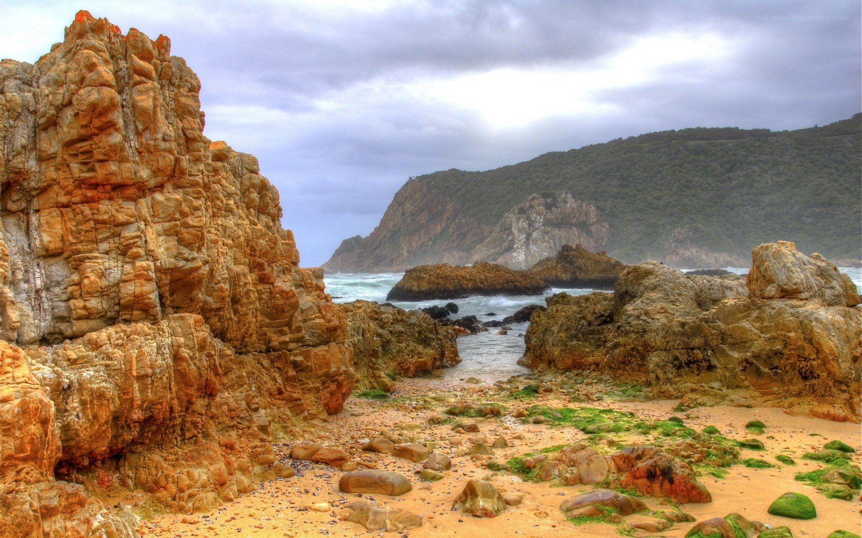 rocky beach with ocean view