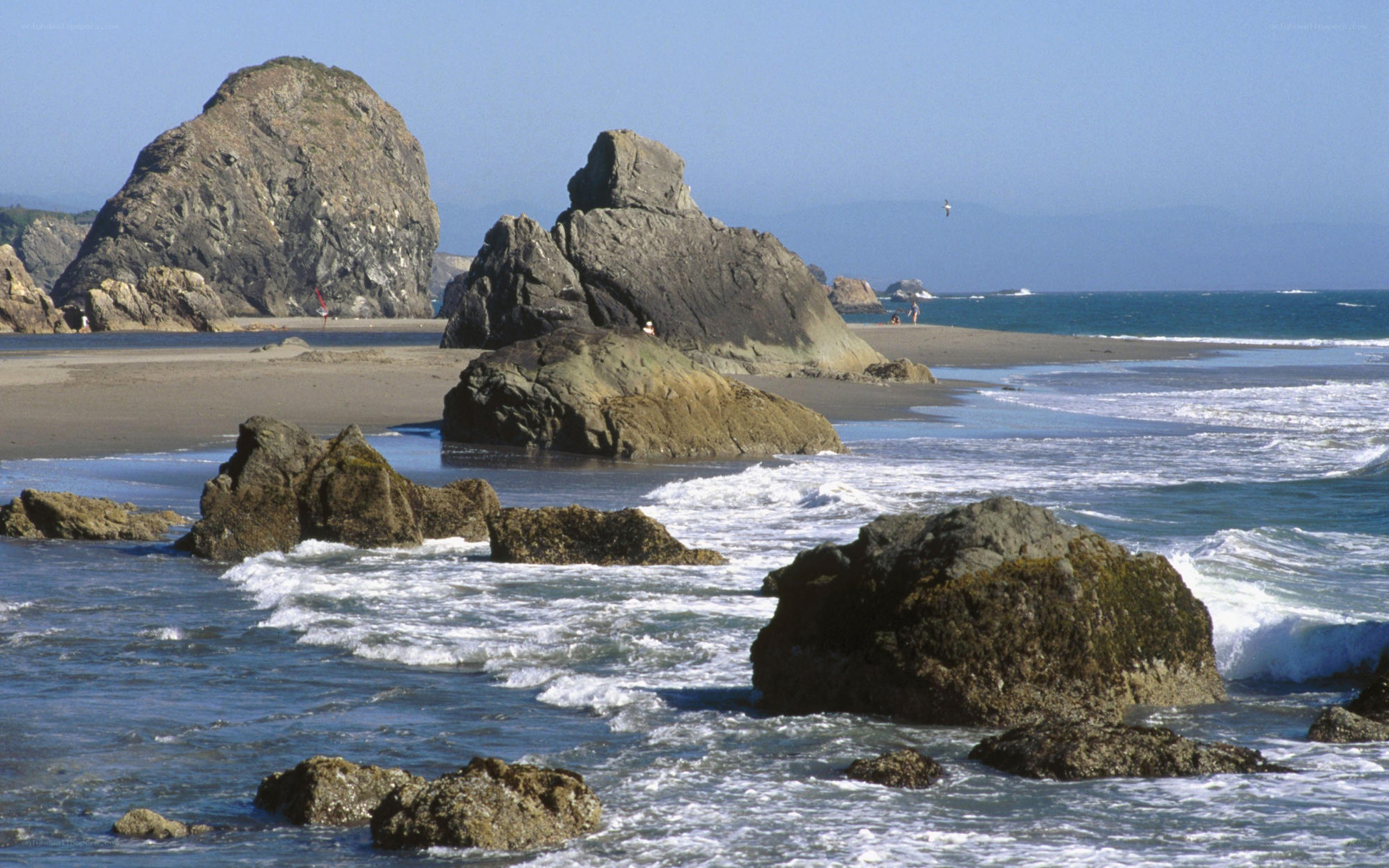 Rocky beach with ocean waves