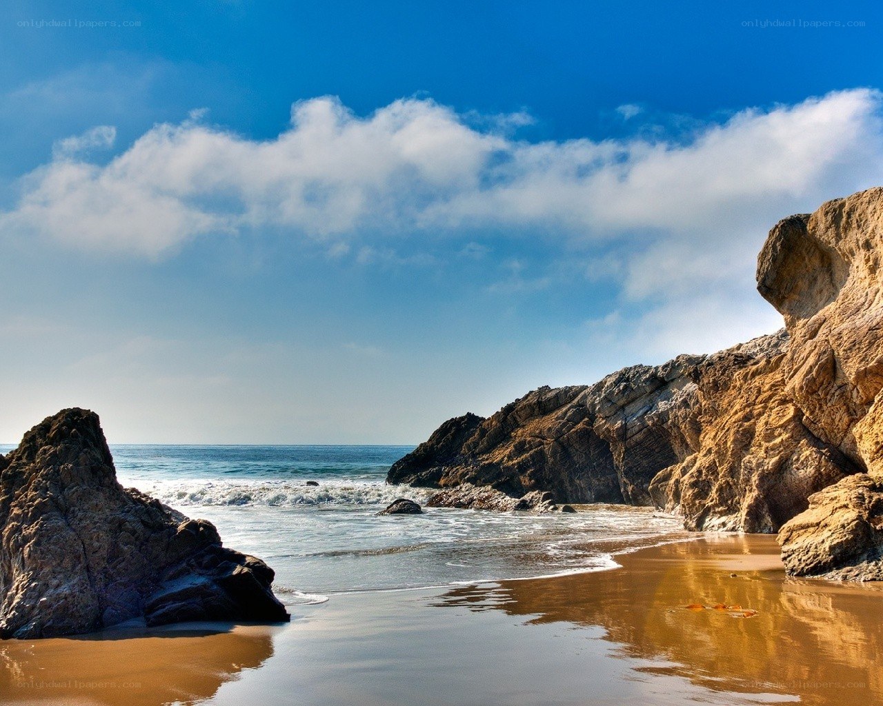Rocky beach with ocean waves