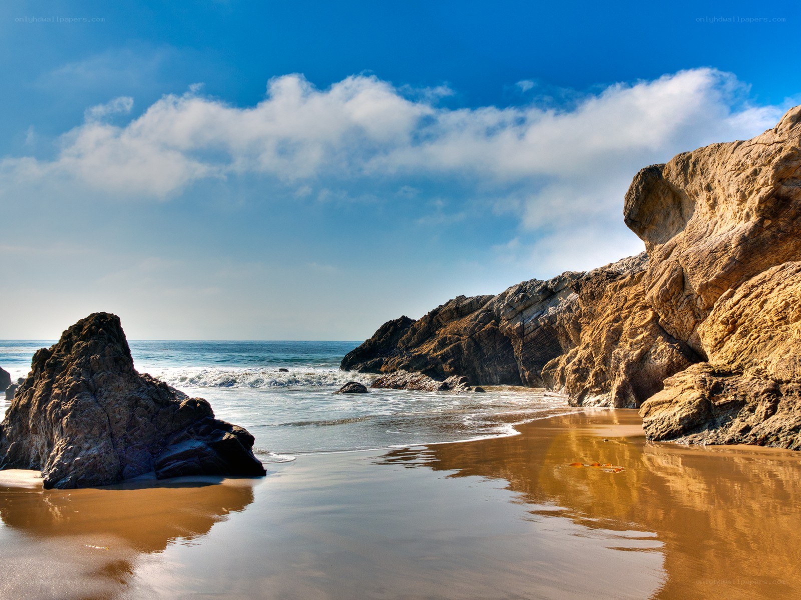 Rocky beach with ocean waves