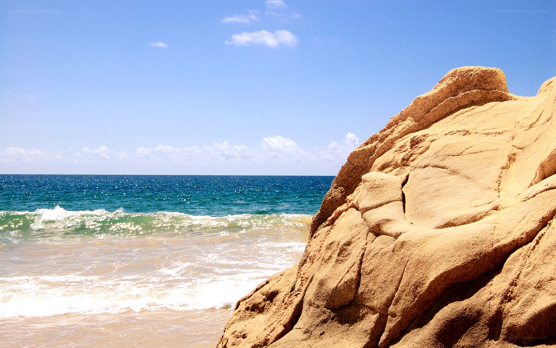Rocky beach with ocean waves