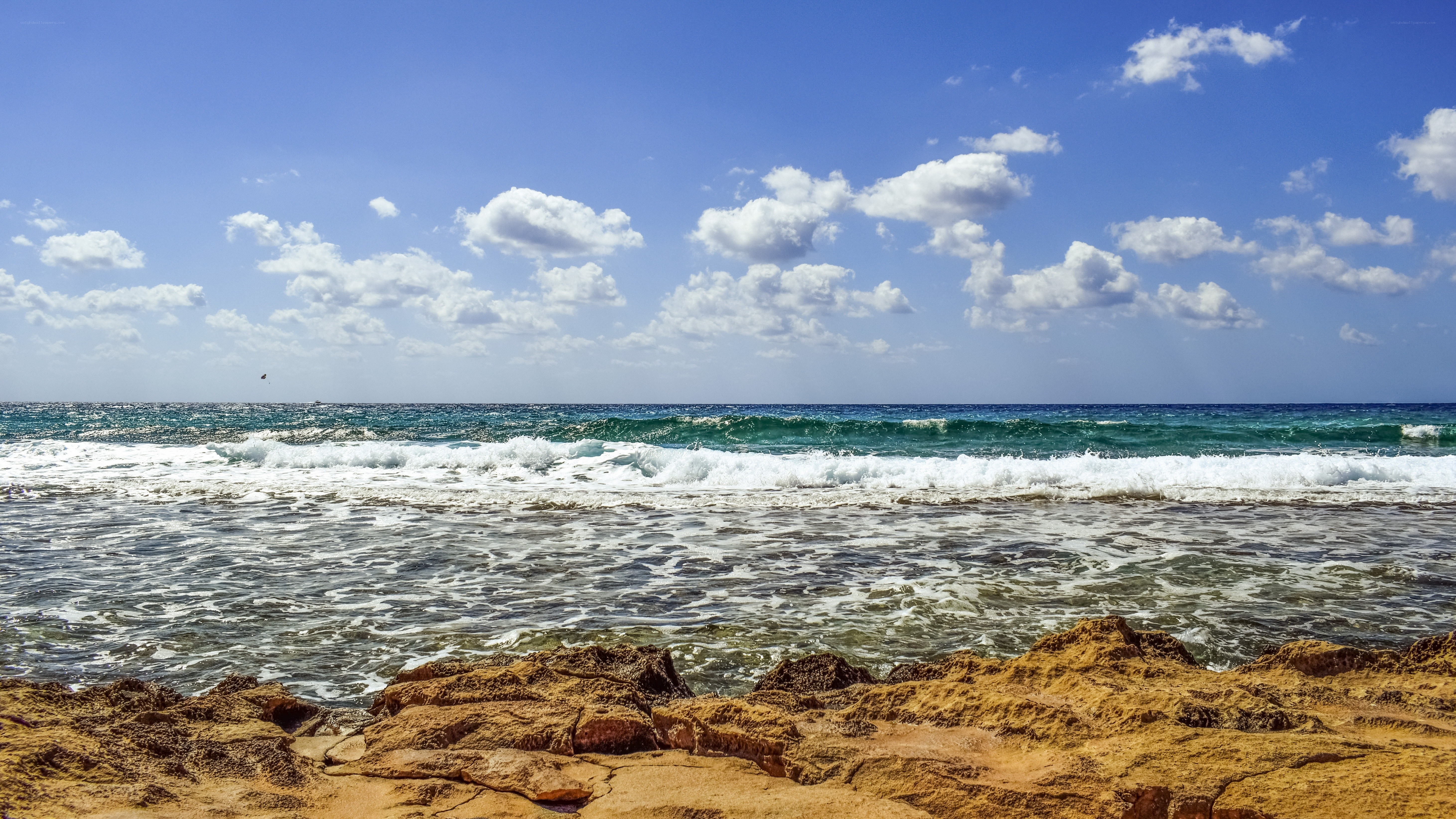 Rocky beach with ocean waves