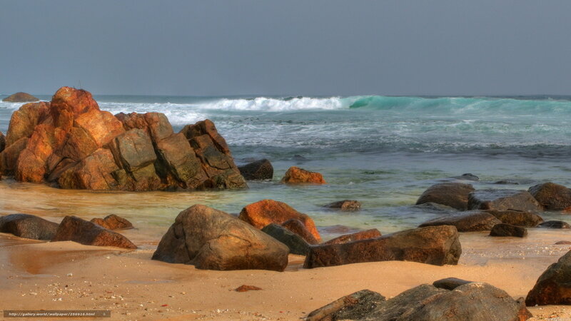 Rocky beach with ocean waves