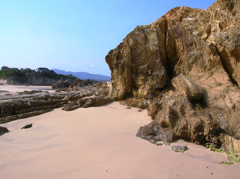 Rocky Beach with Sand — Beige
