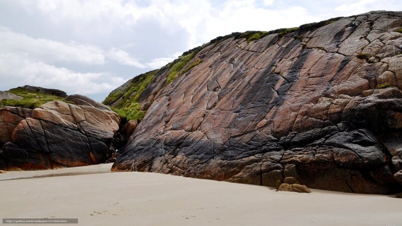 Rocky beach with sand