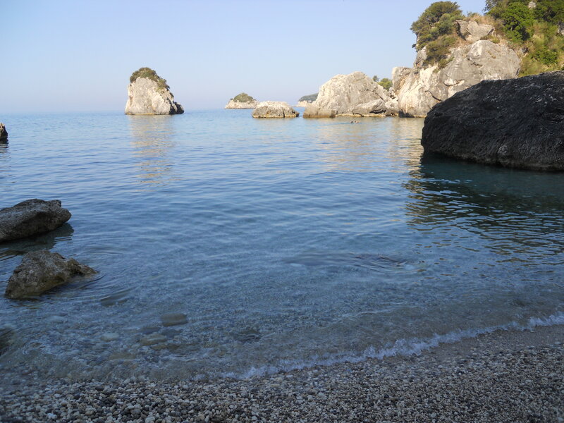 Rocky Beach with Sea — Blue, Serene, Afternoon