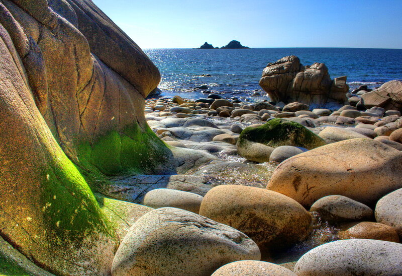 Rocky Beach with Sea — Blue, Serene