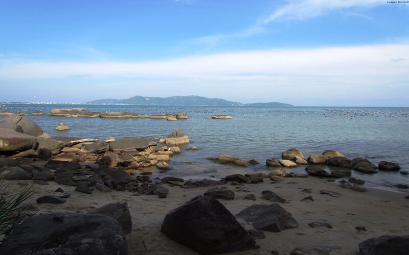 Rocky Beach with Sea — Blue