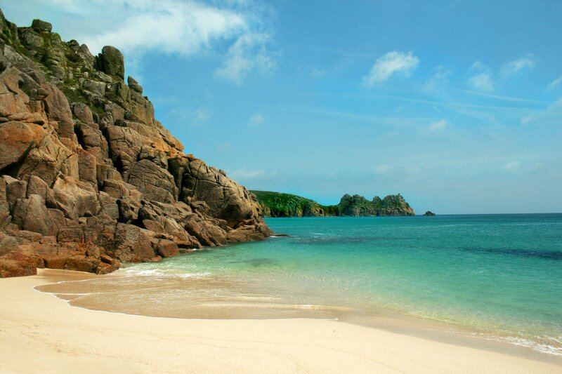 Rocky Beach with Turquoise Water — Blue, Serene, Afternoon, Photograph