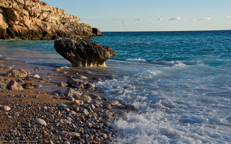 Rocky beach with turquoise water