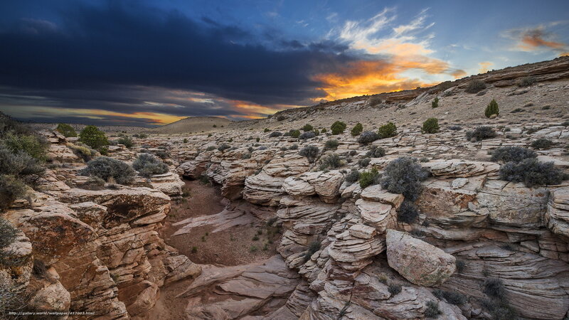 Rocky Canyon at Sunset — Blue