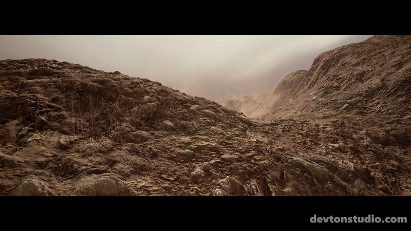 Rocky Canyon Landscape — Brown, Desolate