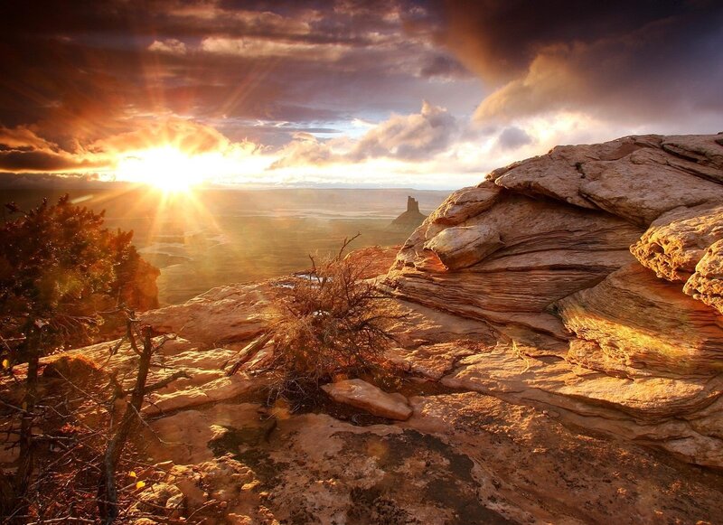 Rocky Canyon Landscape — Orange, Dramatic