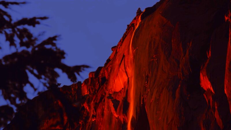 Rocky Cliff at Dusk — Red