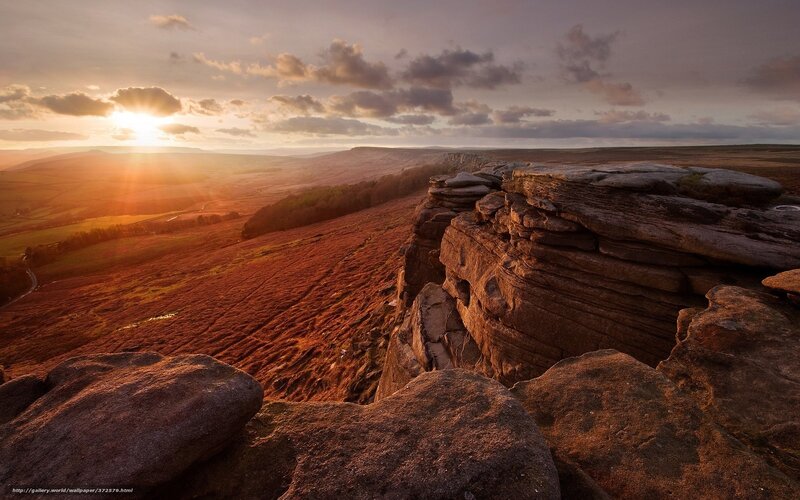 Rocky Cliff at Sunset — Orange, Dramatic, Photograph, Sun