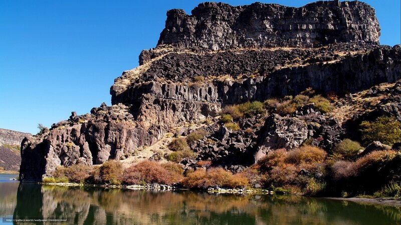 Rocky cliff by river