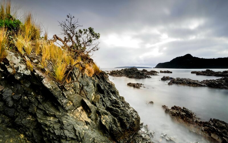 Rocky Cliff by Sea — Gray