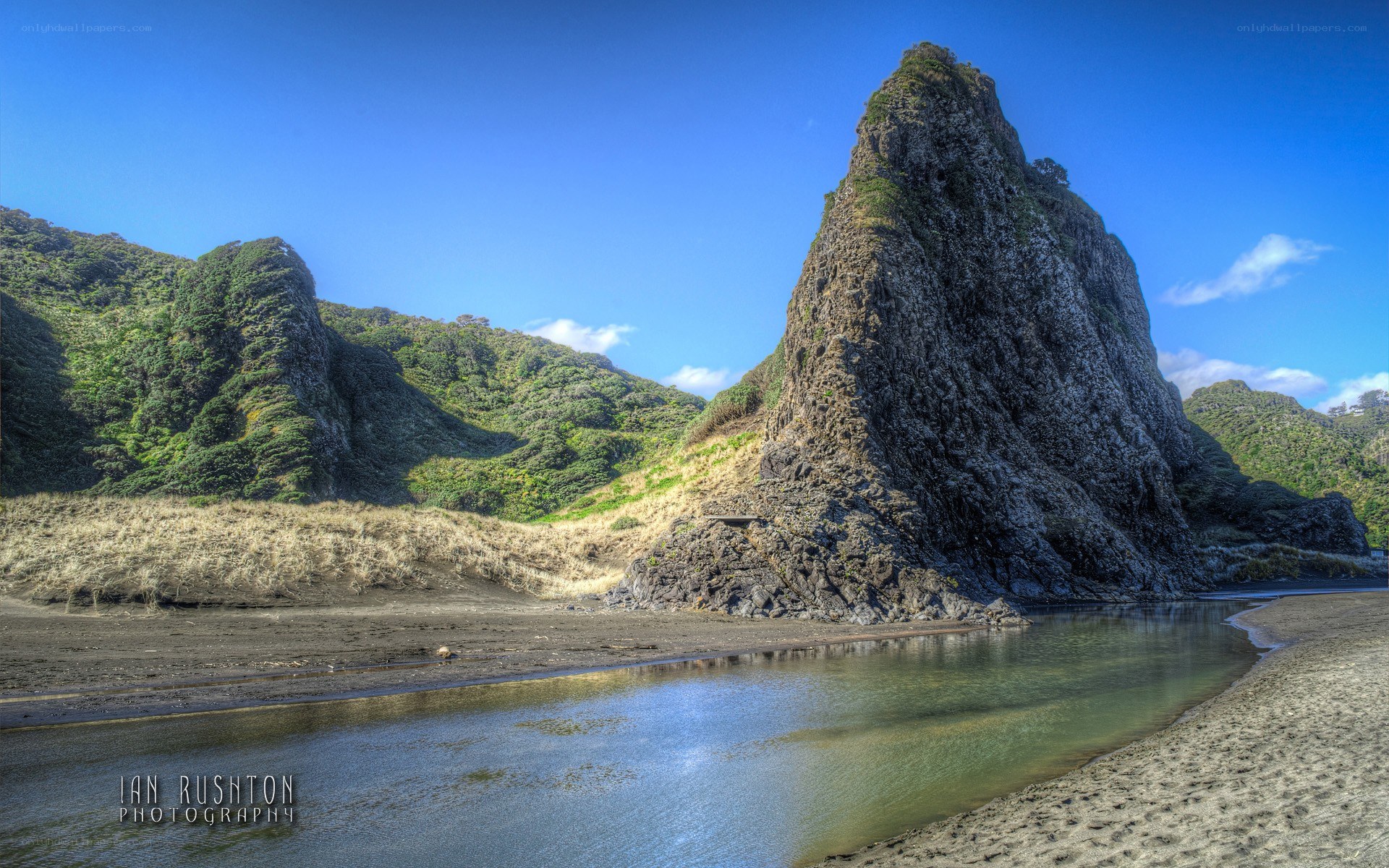 Rocky cliff by the river