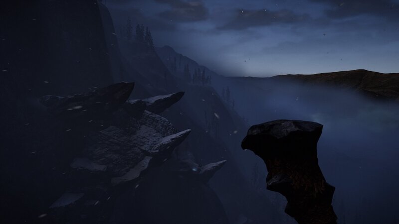 Rocky Cliff Edge — Blue