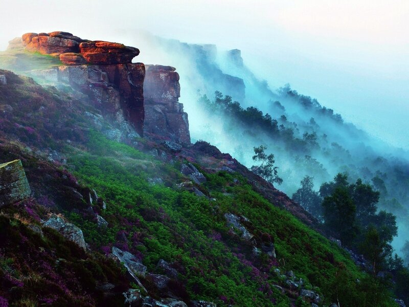 Rocky Cliff in Mist