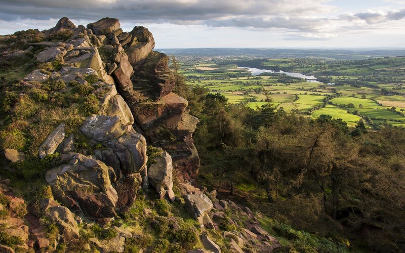 Rocky cliff overlooking a valley