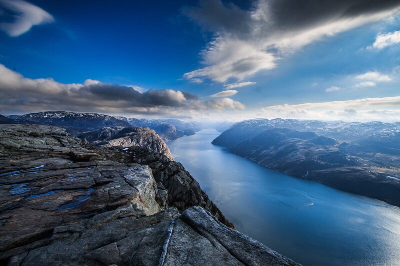 Rocky Cliff Overlooking Fjord