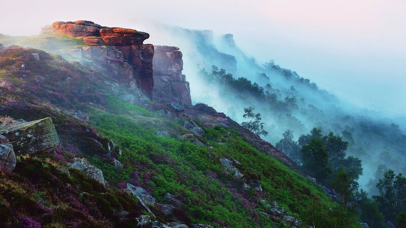 Rocky Cliff with Mist