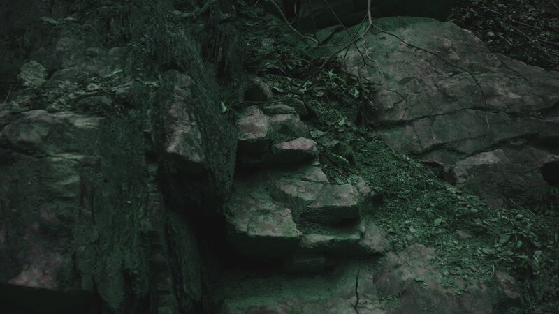 Rocky Cliff with Moss — Green, Dark