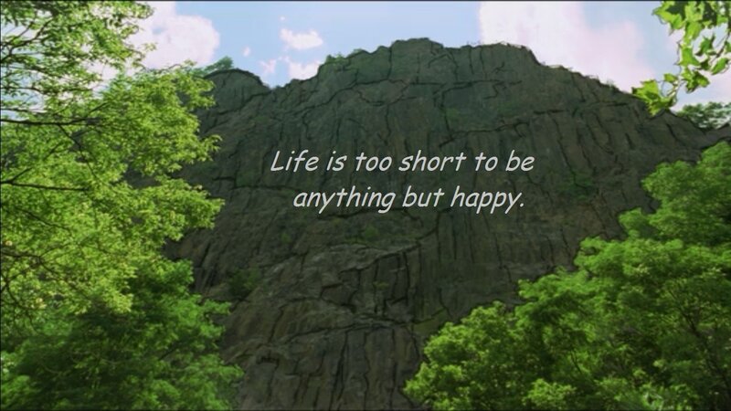 Rocky Cliff with Trees — Green, Serene