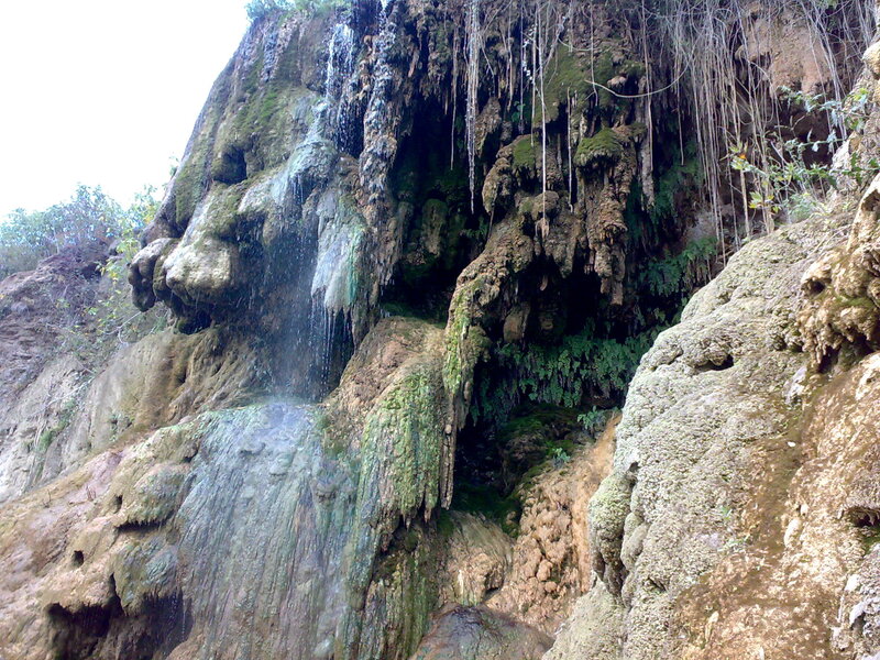 Rocky Cliff with Waterfall