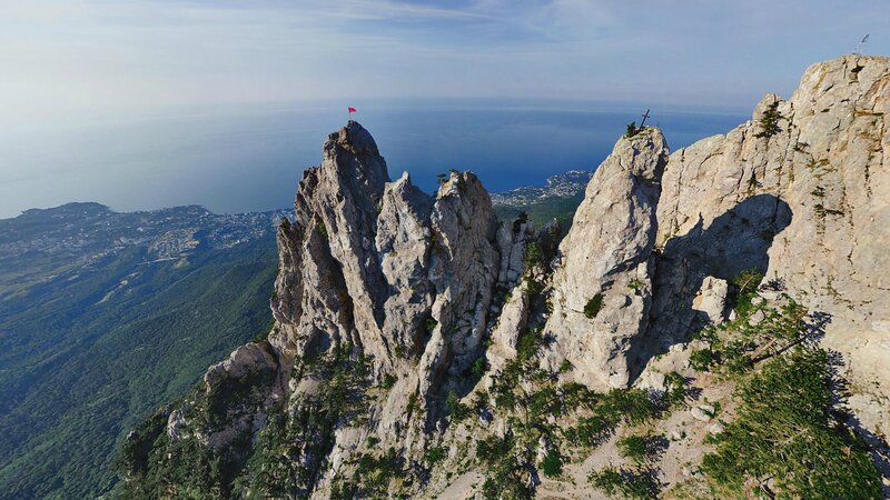 Rocky cliffs overlooking the sea