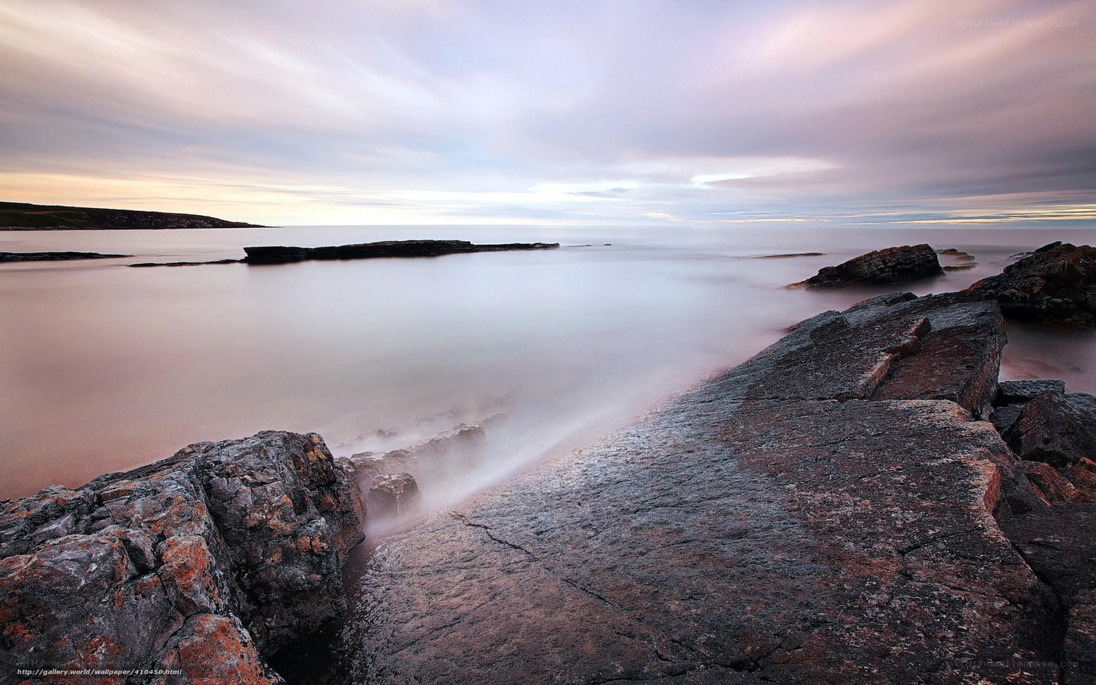 Rocky coast at sunset