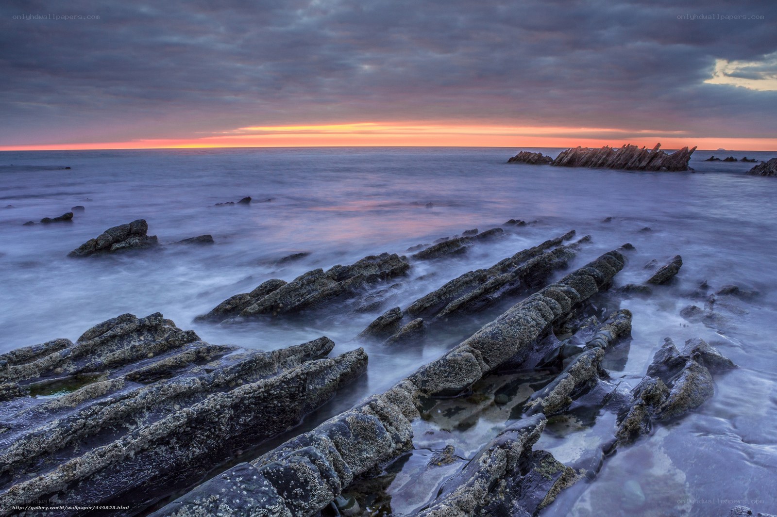Rocky coast at sunset
