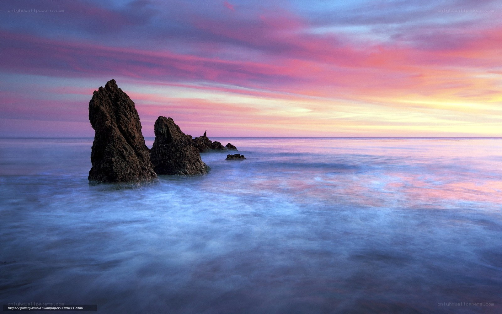 Rocky coast at sunset