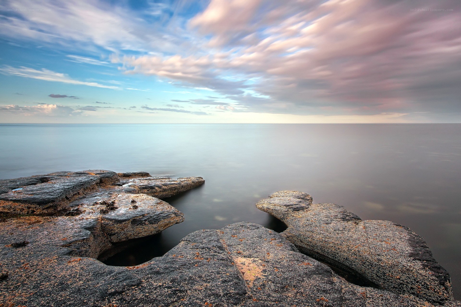 Rocky coast at sunset