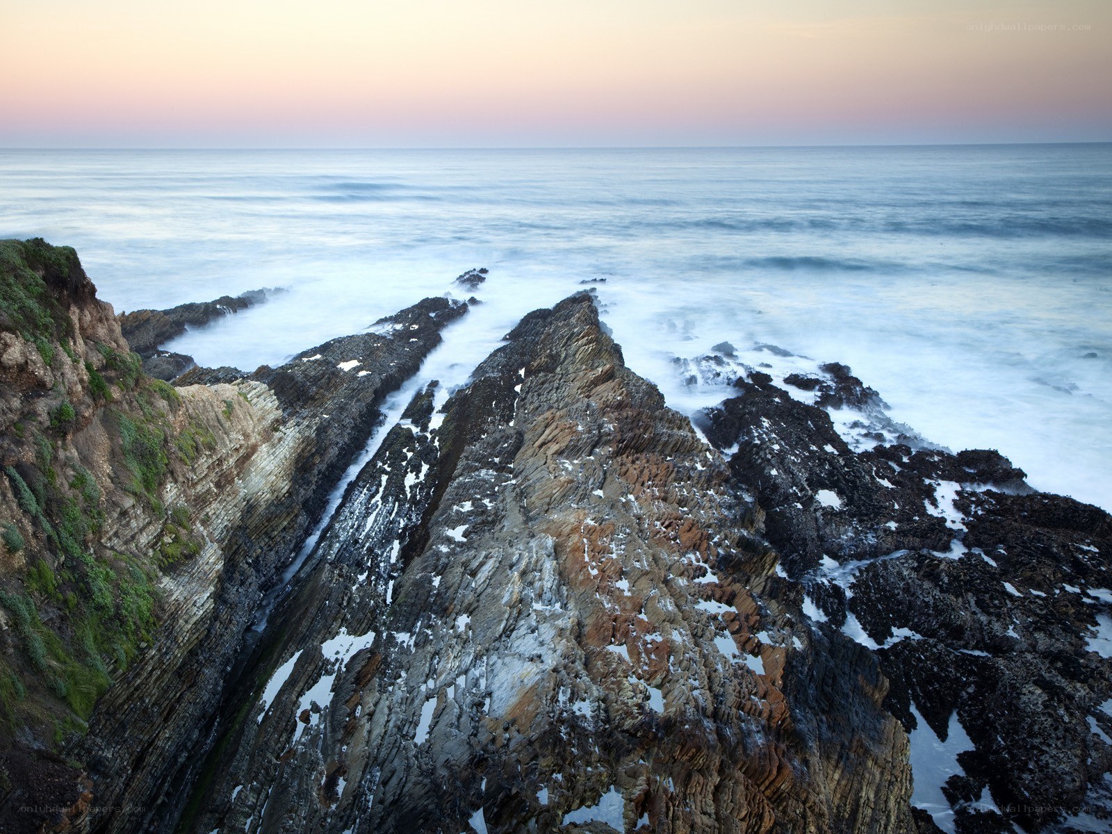 Rocky coast at sunset