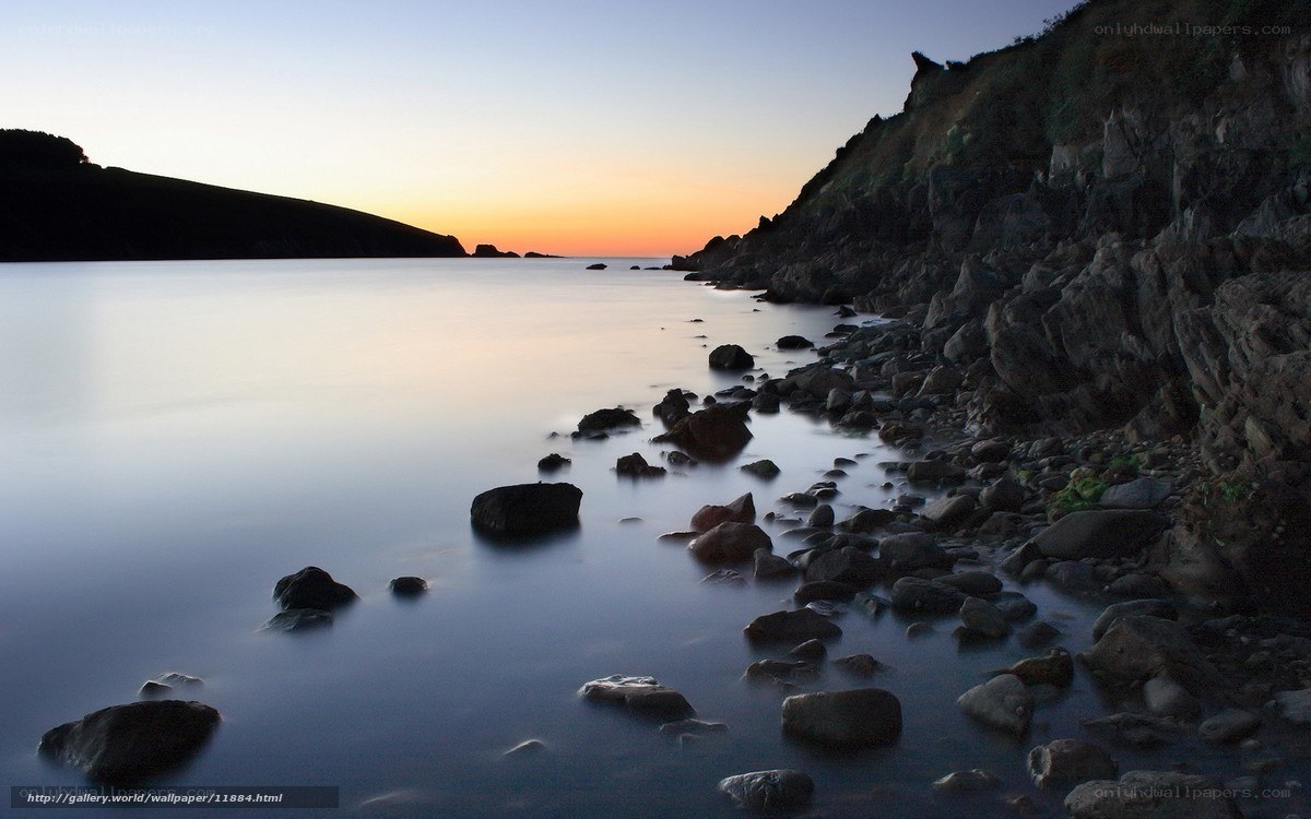 Rocky coast at sunset