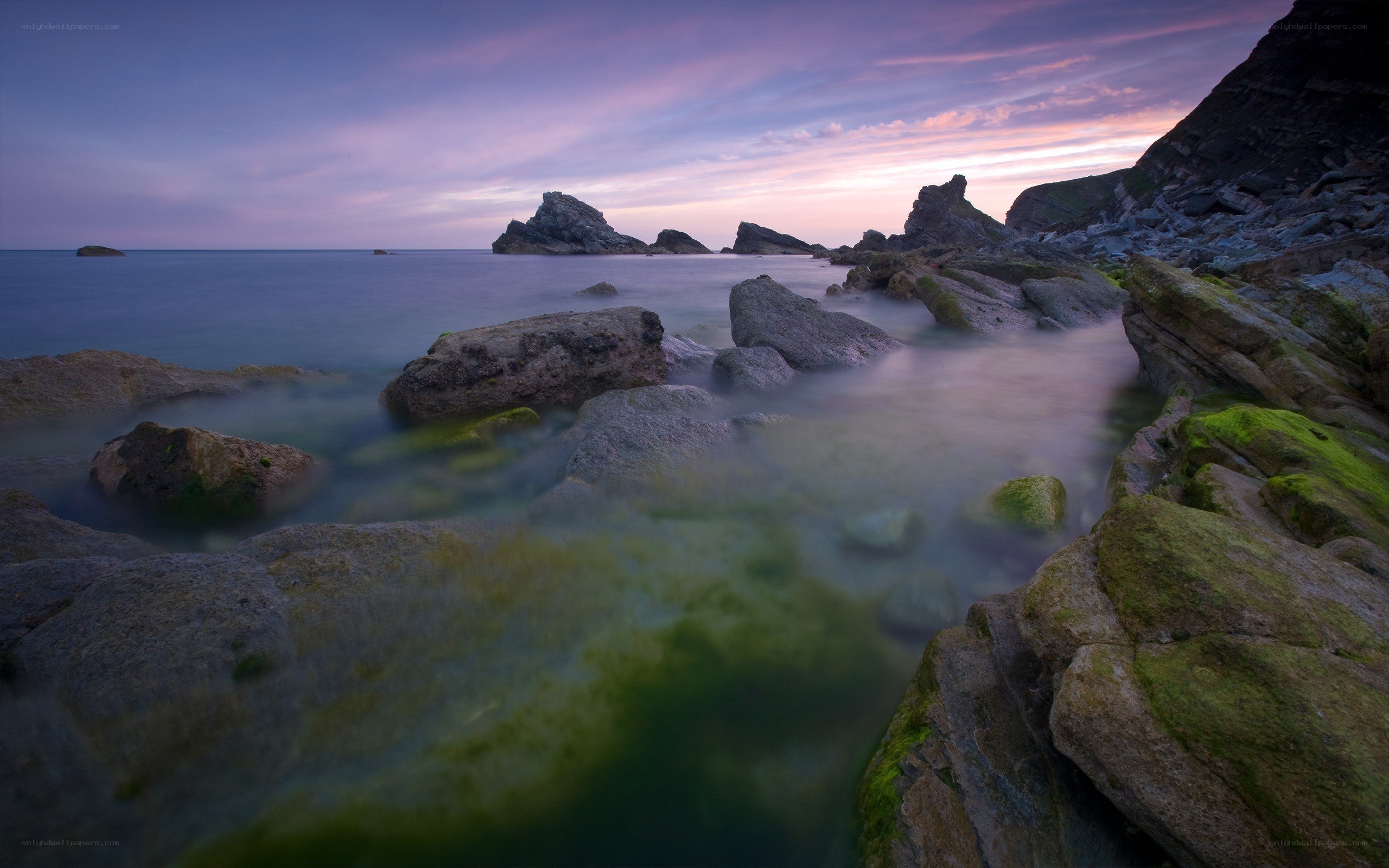 Rocky coast at twilight