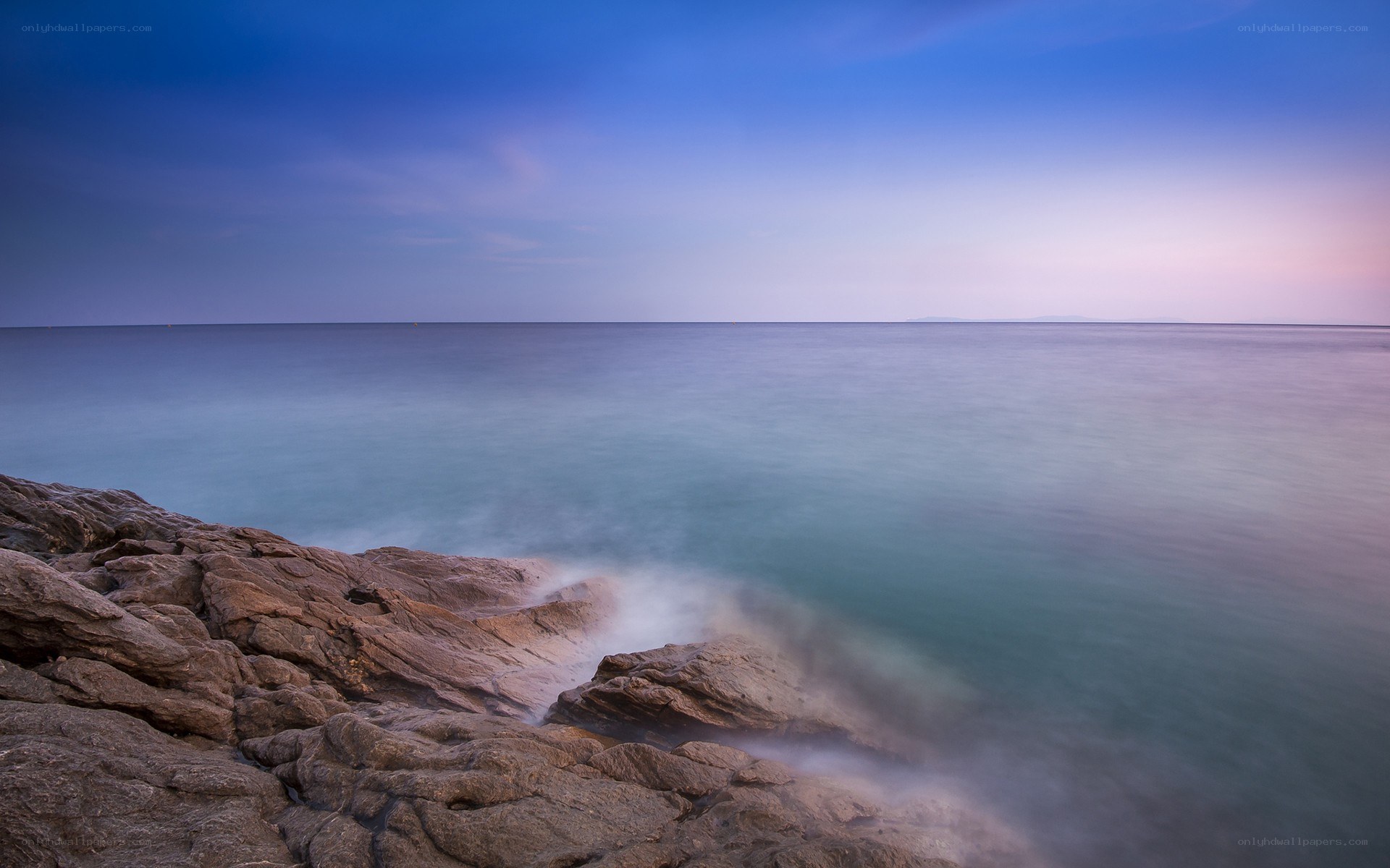 Rocky coast at twilight